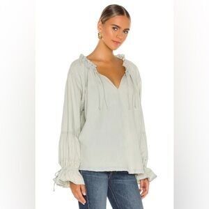 We the Free Women’s Alpine Denim Shirt Pale Blue Size Medium